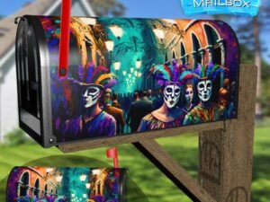 Mardi Gras Carnival #2 Decorative Rural Farm Mailbox Cover
