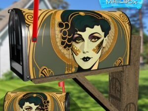 Art Nouveau Lady Portrait Decorative Rural Farm Mailbox Cover