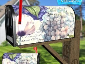 Pretty Vintage Hydrangea Design Decorative Rural Farm Mailbox Cover