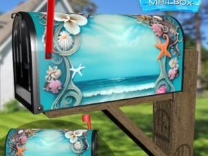 Seashells and Sea Design Decorative Rural Farm Mailbox Cover