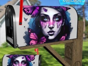 Dark Butterfly Fairy #4 Decorative Rural Farm Mailbox Cover