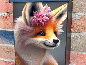 Pretty Fox Girl Colonial Mailbox Cover