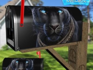 Majestic Black Panther Decorative Rural Farm Mailbox Cover