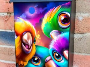 Cute Parrot Selfie Colonial Mailbox Cover