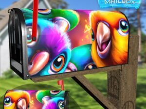 Cute Parrot Selfie Decorative Rural Farm Mailbox Cover
