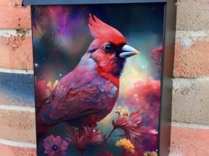 Beautiful Midnight Cardinal #1 Colonial Mailbox Cover