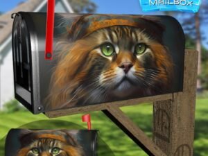 Cute Boho Hippy Cat #1 Decorative Rural Farm Mailbox Cover