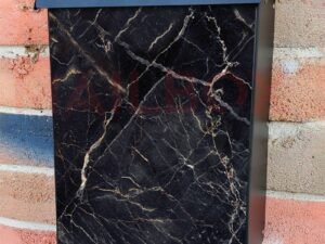 Dark Marble Design Colonial Mailbox Cover