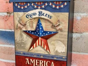 God Bless America Colonial Mailbox Cover
