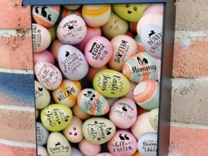 Colorful Easter Eggs with Sayings Colonial Mailbox Cover