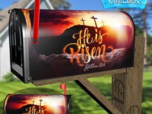 He is Risen Decorative Rural Farm Mailbox Cover