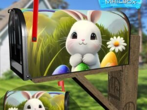 Adorable Easter Bunny Decorative Rural Farm Mailbox Cover