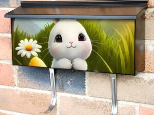Adorable Easter Bunny Townhouse Mailbox Cover