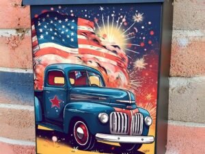All American Truck and Flag Colonial Mailbox Cover