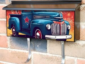 All American Truck and Flag Townhouse Mailbox Cover
