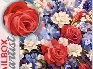 American Flags and Flowers Colonial Mailbox Cover