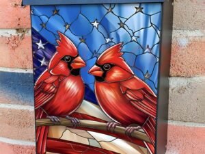 Cute American Patriot Cardinals Colonial Mailbox Cover