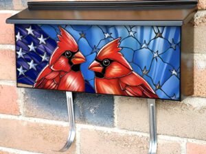 Cute American Patriot Cardinals Townhouse Mailbox Cover