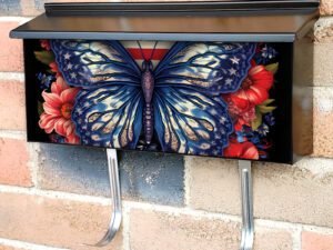 American Patriot Butterfly Design #2 Townhouse Mailbox Cover
