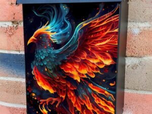 Dazzling Phoenix Bird Colonial Mailbox Cover