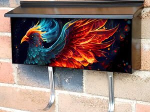 Dazzling Phoenix Bird Townhouse Mailbox Cover