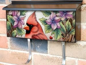 Beautiful Winter Cardinal Townhouse Mailbox Cover