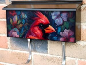 Cardinal and Flowers Townhouse Mailbox Cover