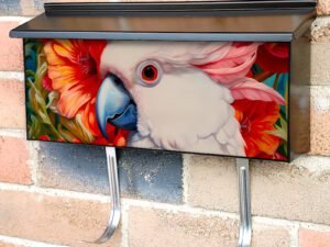 Birds of Paradise - Pink Cockatoo Townhouse Mailbox Cover