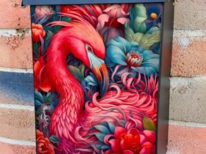 Birds of Paradise - Pink Flamingo Colonial Mailbox Cover