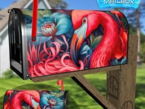 Birds of Paradise - Pink Flamingo Decorative Rural Farm Mailbox Cover