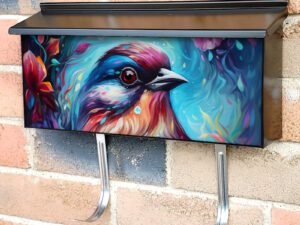 Pretty Sparrow and Flowers Townhouse Mailbox Cover