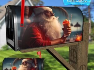Santa on the Beach Decorative Rural Farm Mailbox Cover