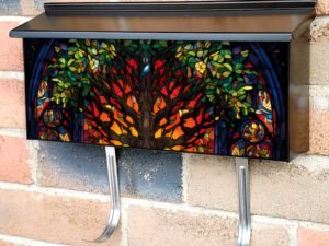 Stained Glass Tree of Life Design Townhouse Mailbox Cover