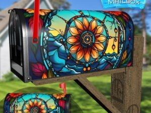 Stained Glass Dreamcatcher Design #2 Decorative Rural Farm Mailbox Cover