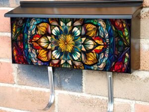 Stained Glass Mandala Design #1 Townhouse Mailbox Cover