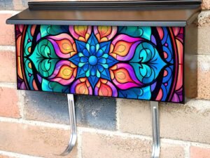 Stained Glass Mandala Design #2 Townhouse Mailbox Cover