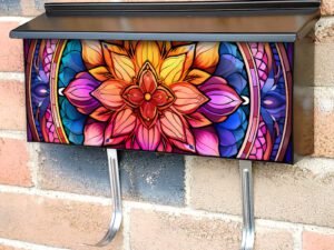 Stained Glass Mandala Design #3 Townhouse Mailbox Cover