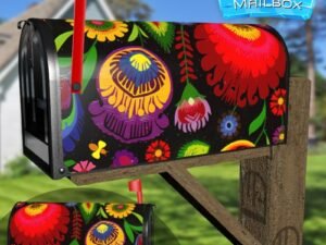 Hungarian Folklore Flowers Decorative Rural Farm Mailbox Cover