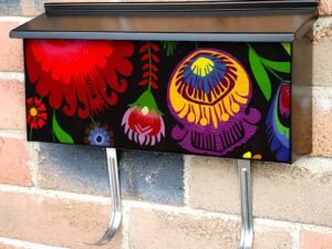 Hungarian Folklore Flowers Townhouse Mailbox Cover