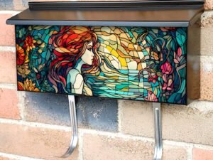 Stained Glass Mermaid Design Townhouse Mailbox Cover