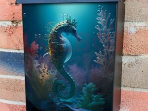 Beautiful Seahorse Colonial Mailbox Cover