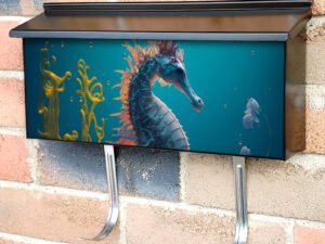 Beautiful Seahorse #2 Townhouse Mailbox Cover