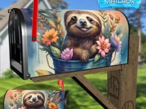 Cute Sloth in a Bucket Decorative Rural Farm Mailbox Cover