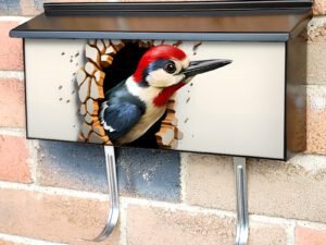 Woodpecker through the Wall Townhouse Mailbox Cover
