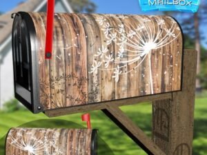 Dandelions on Wood Design Decorative Rural Farm Mailbox Cover