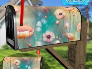 Dreamy Pastel Flowers Decorative Rural Farm Mailbox Cover