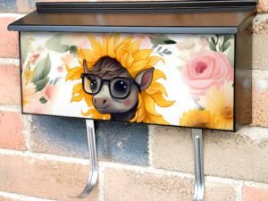 Cute Donkey and Sunflowers Townhouse Mailbox Cover