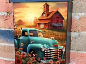 USA Truck and Farmhouse Colonial Mailbox Cover