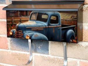 USA Truck and Farmhouse #2 Townhouse Mailbox Cover