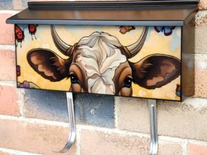 Beautiful Cow and Flowers #3 Townhouse Mailbox Cover